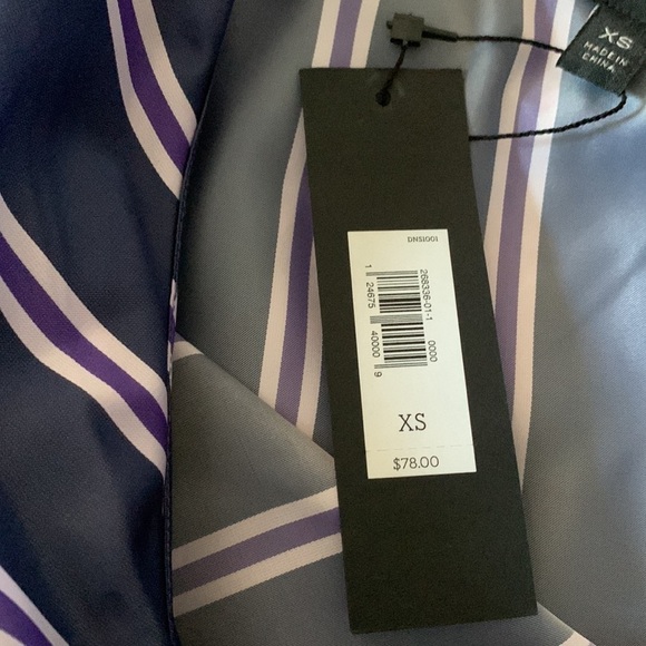 BANANA Republic Long-sleeve One Shoulder Striped Blouse - Purple/Navy Combo - Picture 7 of 13